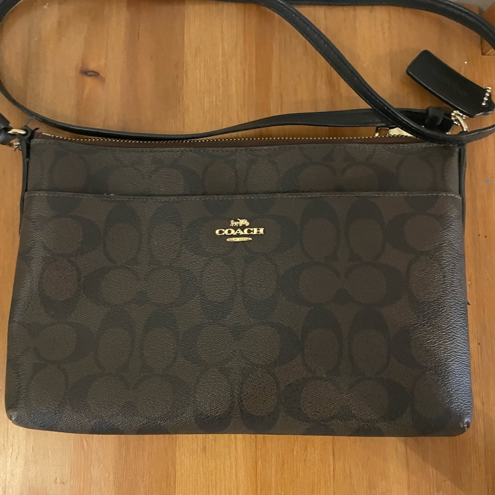 Coach Black and Brown Leather Bag